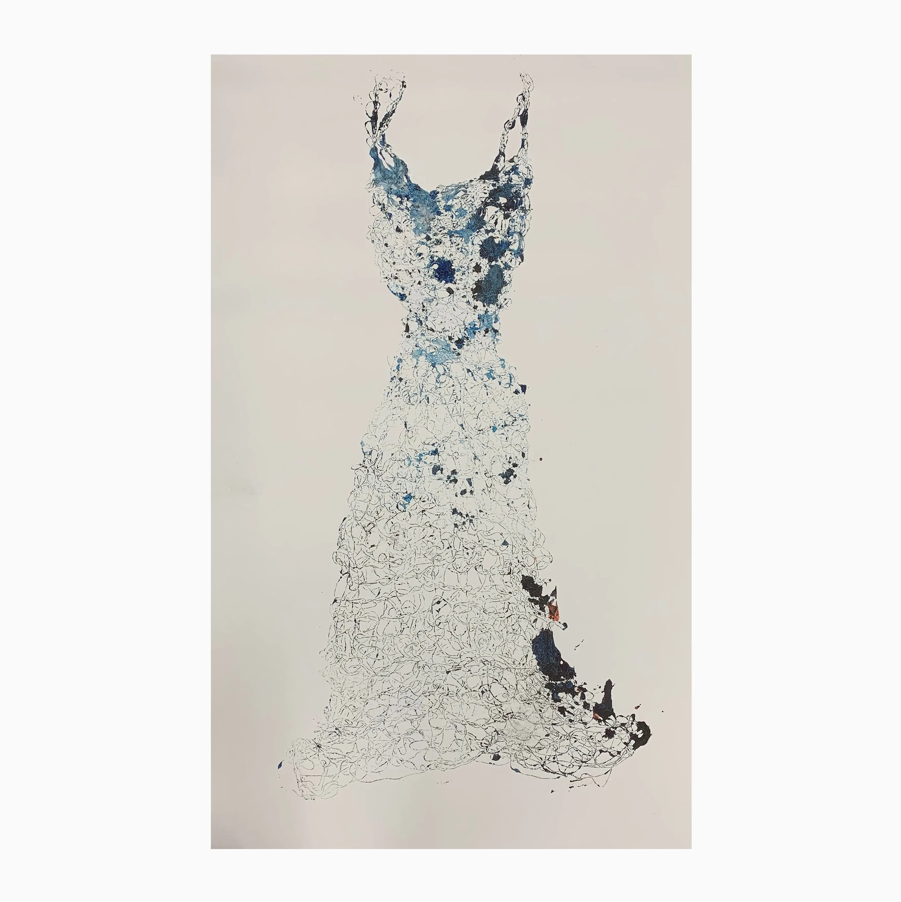 Azul (Blue) Dress Collagraph