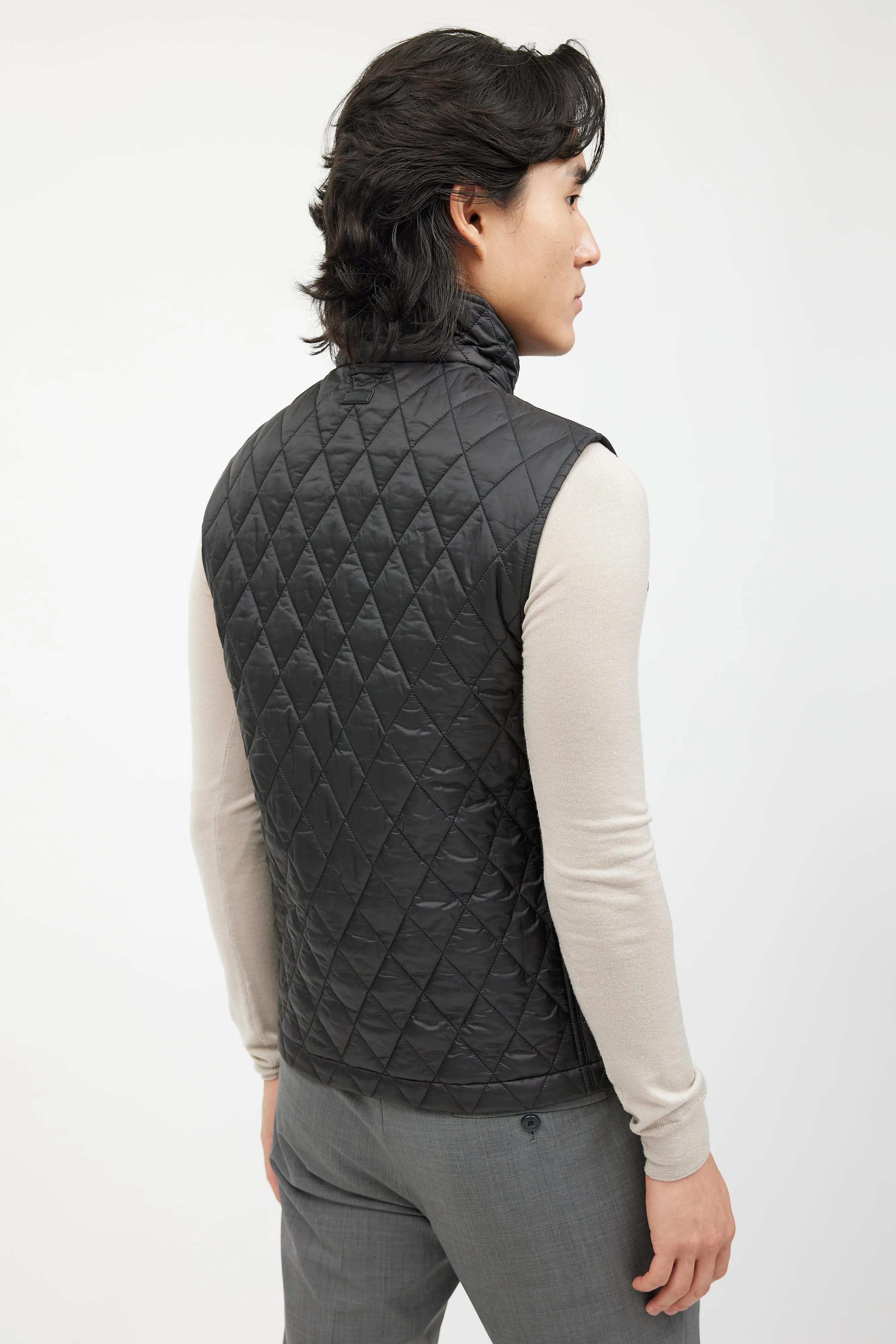 Black Quilted Nylon Vest