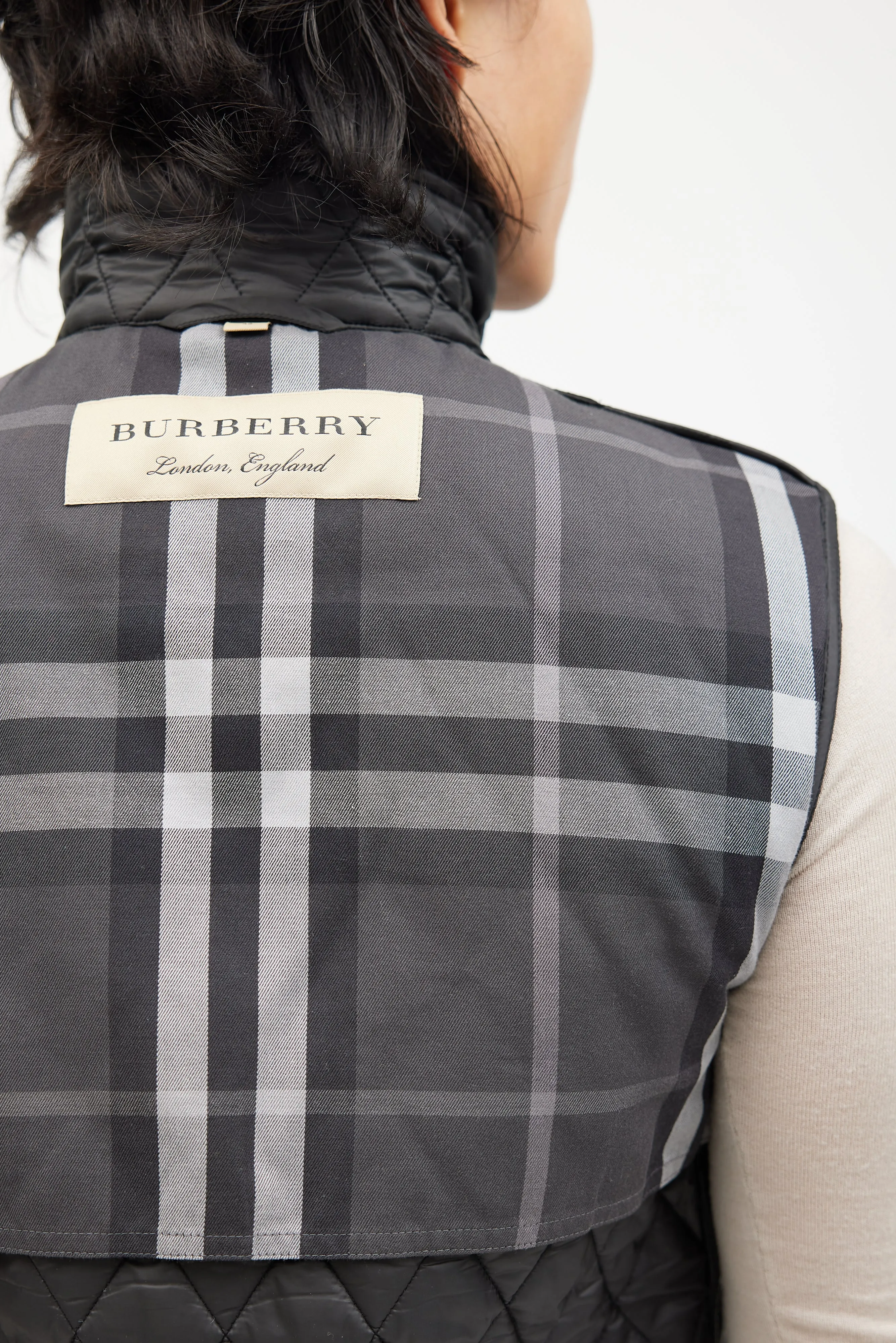 Black Quilted Nylon Vest