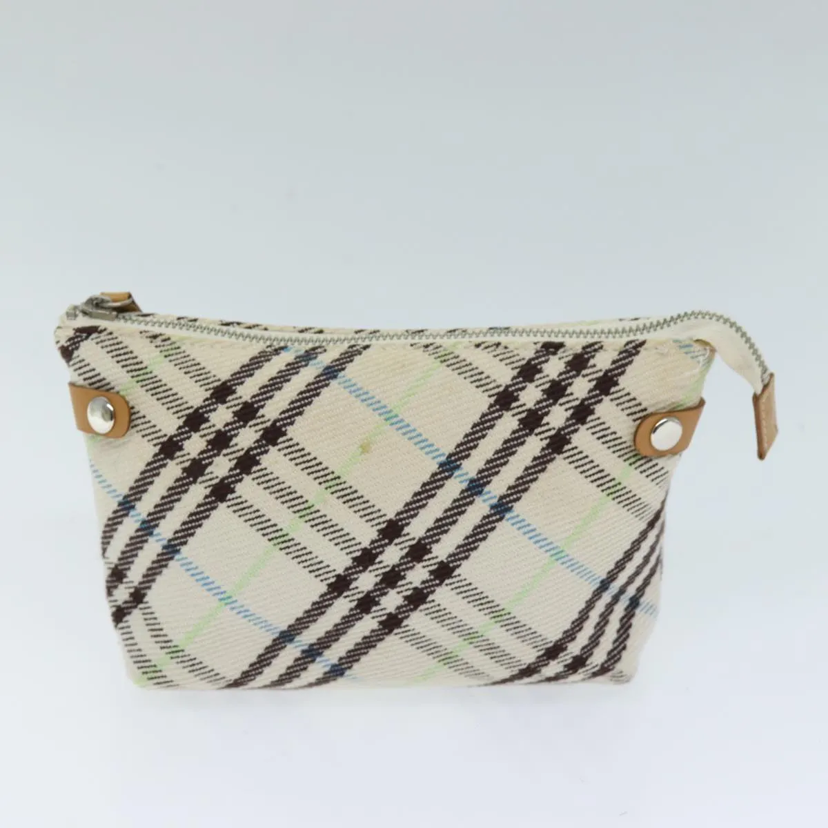 BURBERRY Nova Check Blue Label Shoulder Bag Canvas Beige Auth 75132