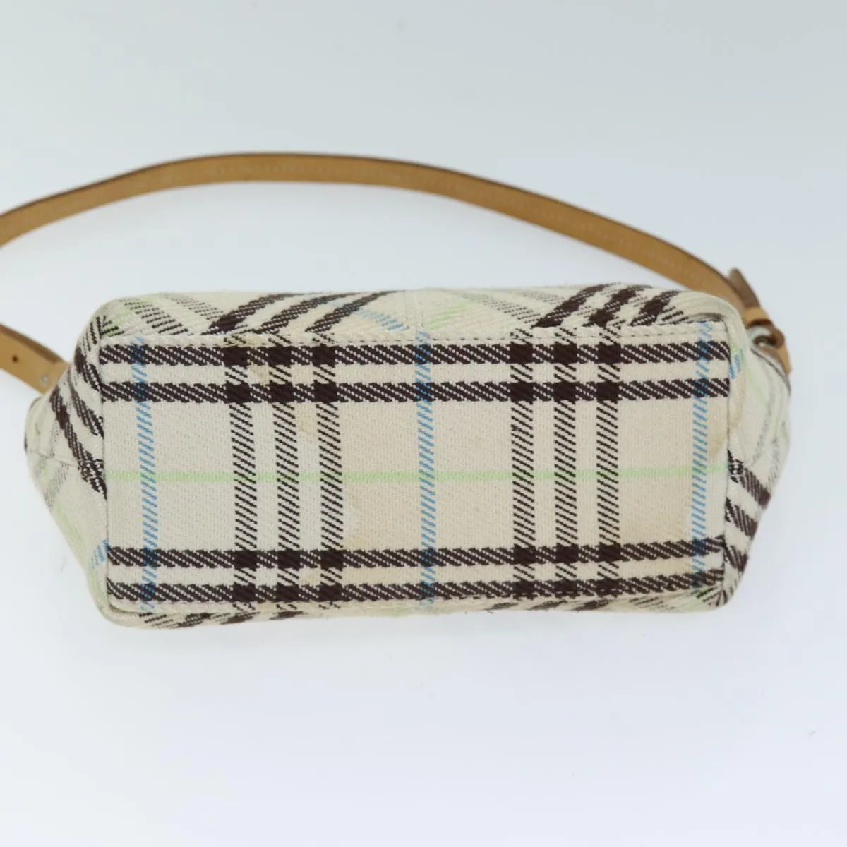 BURBERRY Nova Check Blue Label Shoulder Bag Canvas Beige Auth 75132