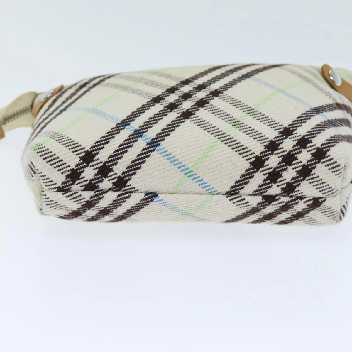 BURBERRY Nova Check Blue Label Shoulder Bag Canvas Beige Auth 75132