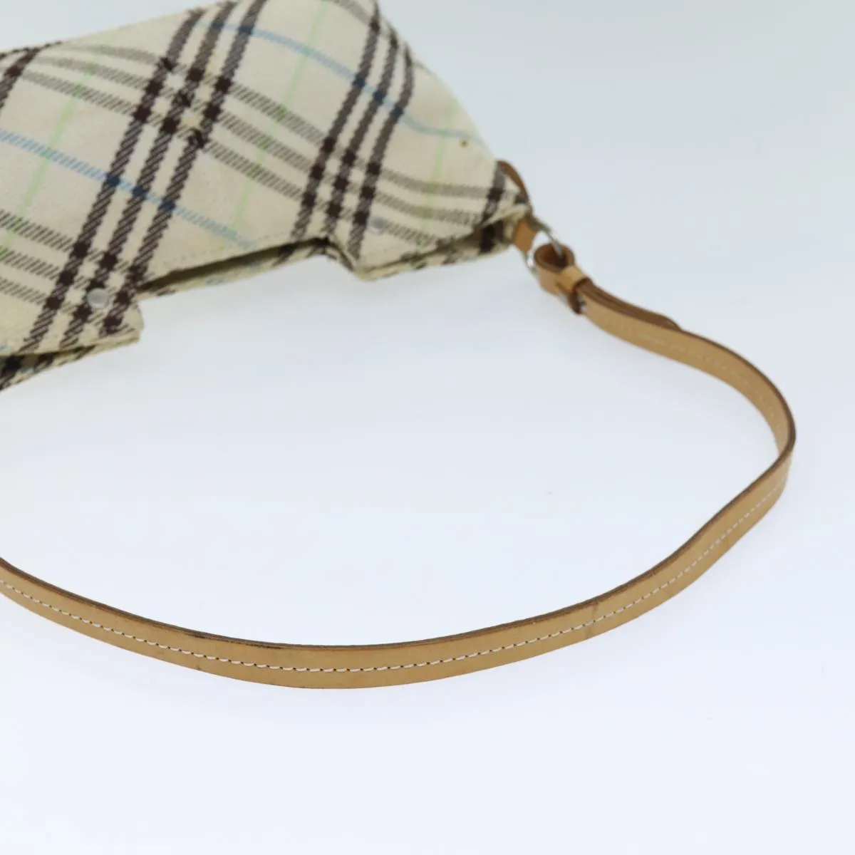 BURBERRY Nova Check Blue Label Shoulder Bag Canvas Beige Auth 75132