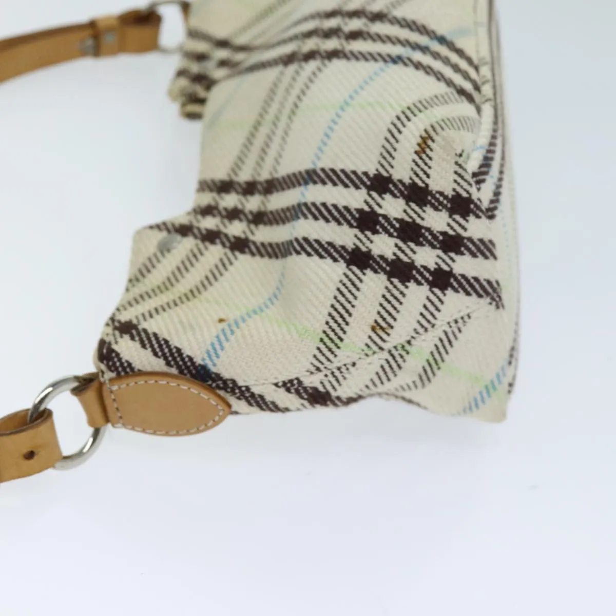 BURBERRY Nova Check Blue Label Shoulder Bag Canvas Beige Auth 75132