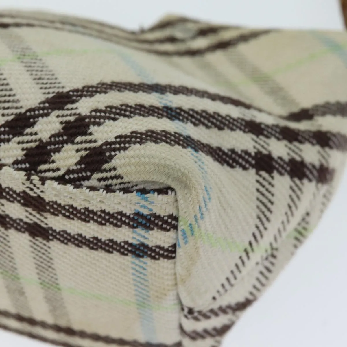BURBERRY Nova Check Blue Label Shoulder Bag Canvas Beige Auth 75132
