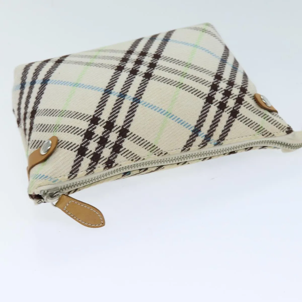 BURBERRY Nova Check Blue Label Shoulder Bag Canvas Beige Auth 75132