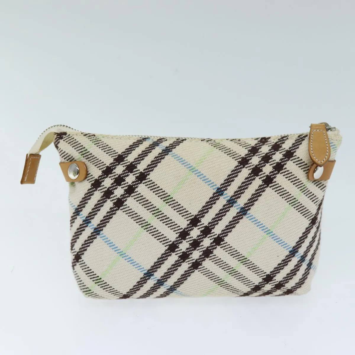 BURBERRY Nova Check Blue Label Shoulder Bag Canvas Beige Auth 75132