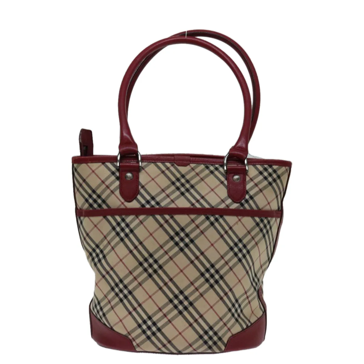 BURBERRY Nova Check Shoulder Bag Canvas Beige Auth bs13392
