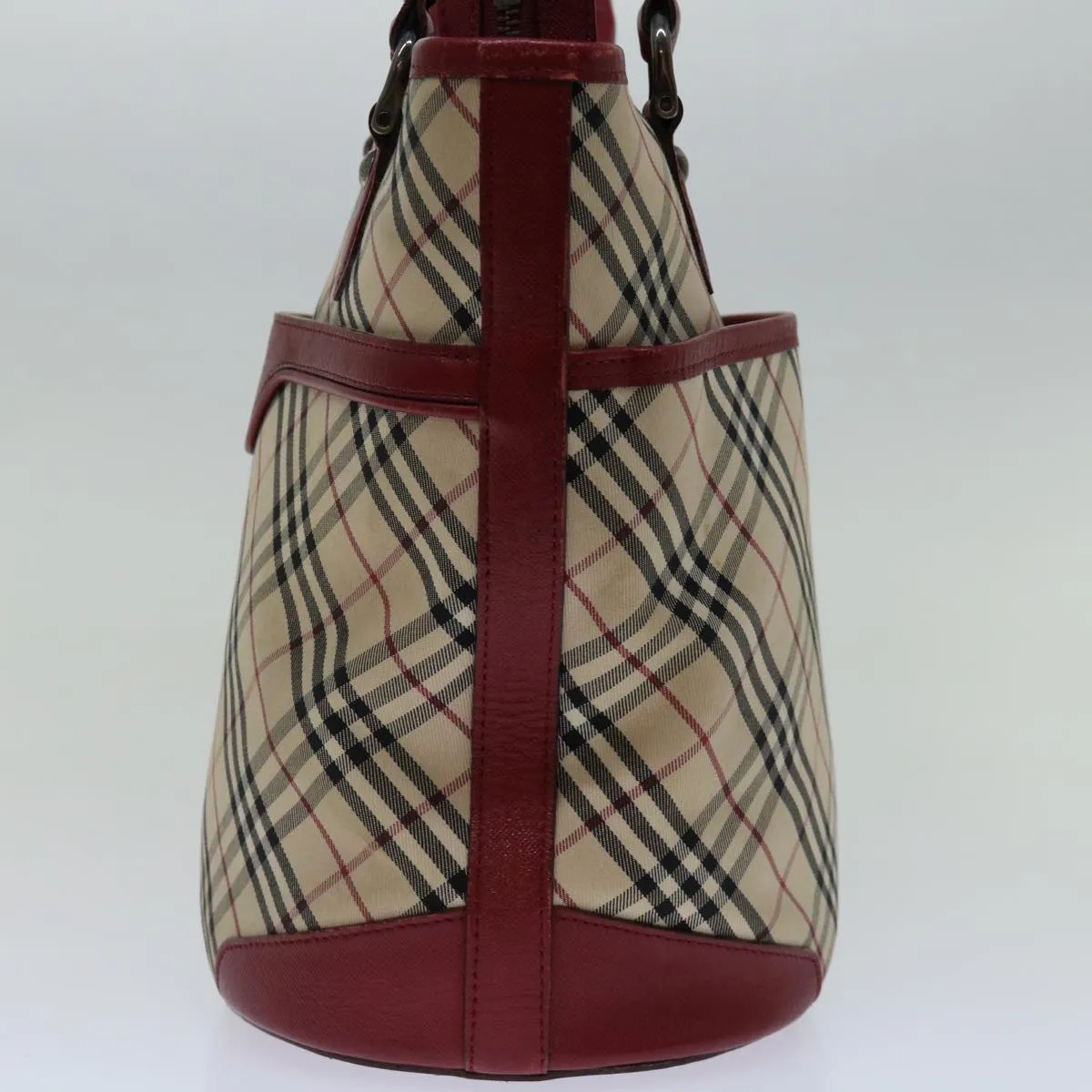 BURBERRY Nova Check Shoulder Bag Canvas Beige Auth bs13392
