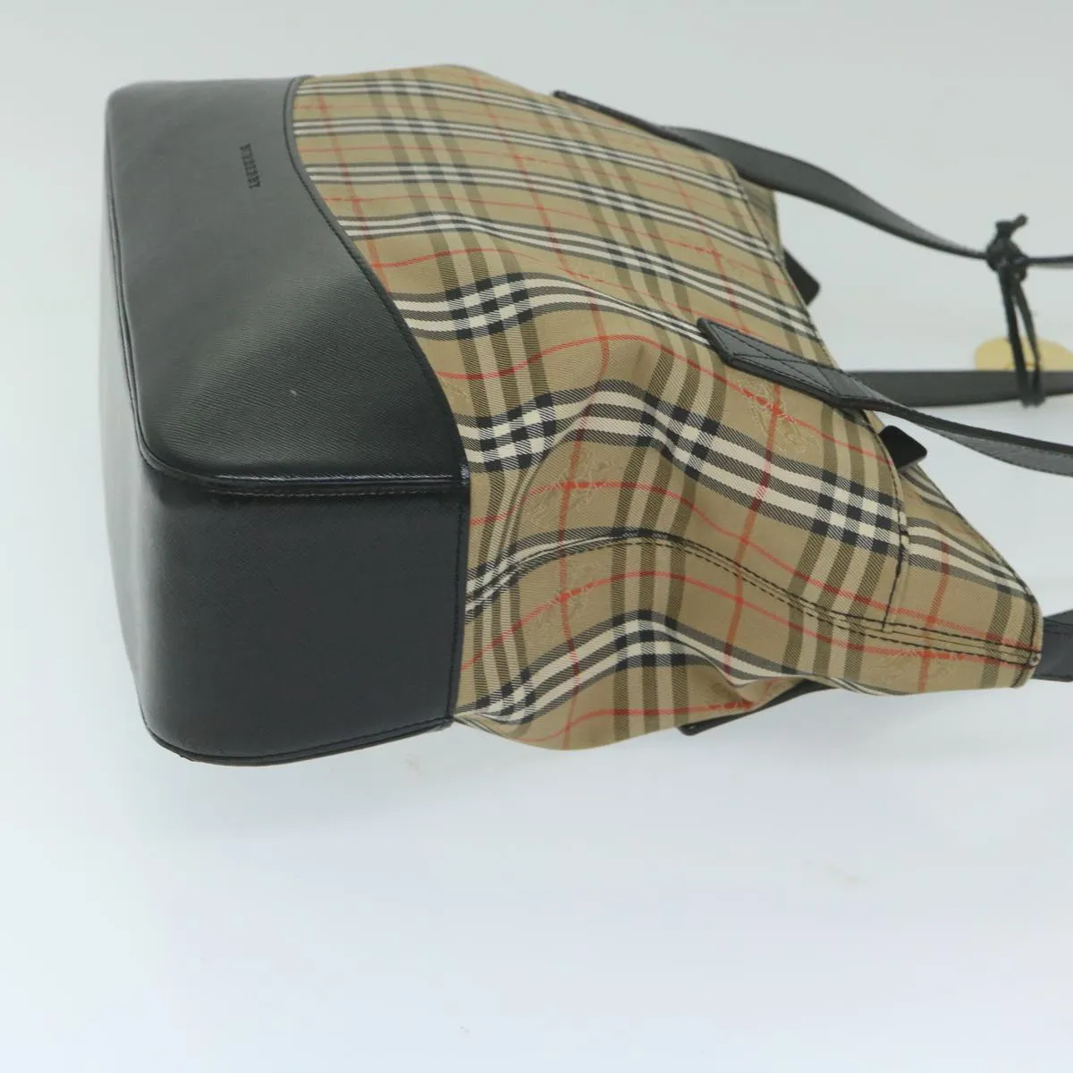 BURBERRY Nova Check Shoulder Bag Canvas Beige Auth ep2883