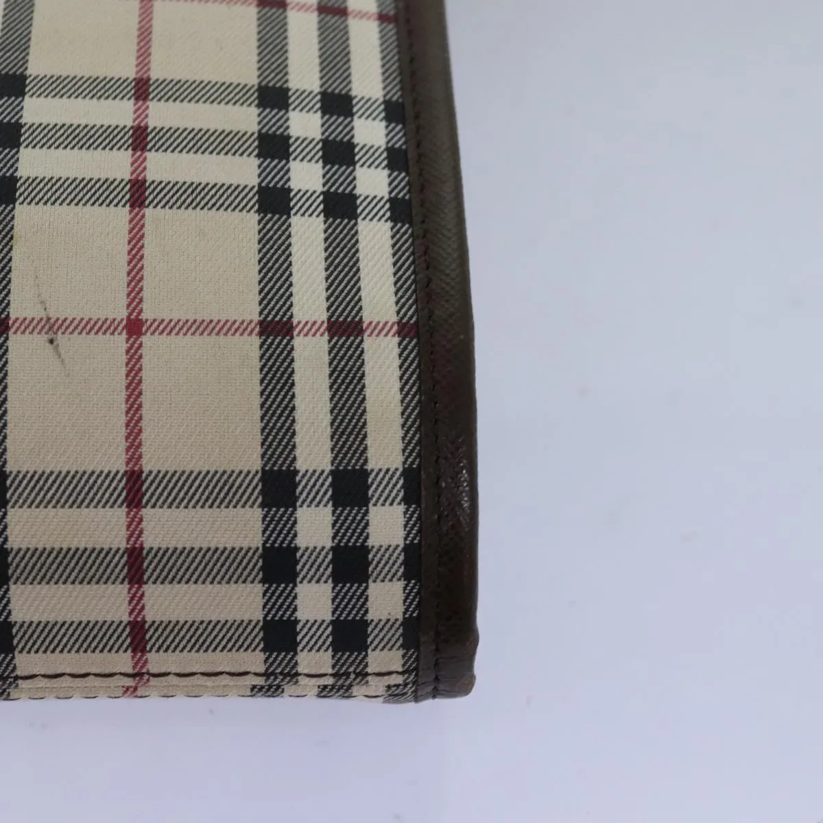 BURBERRY Nova Check Shoulder Bag Canvas Beige Auth mr193
