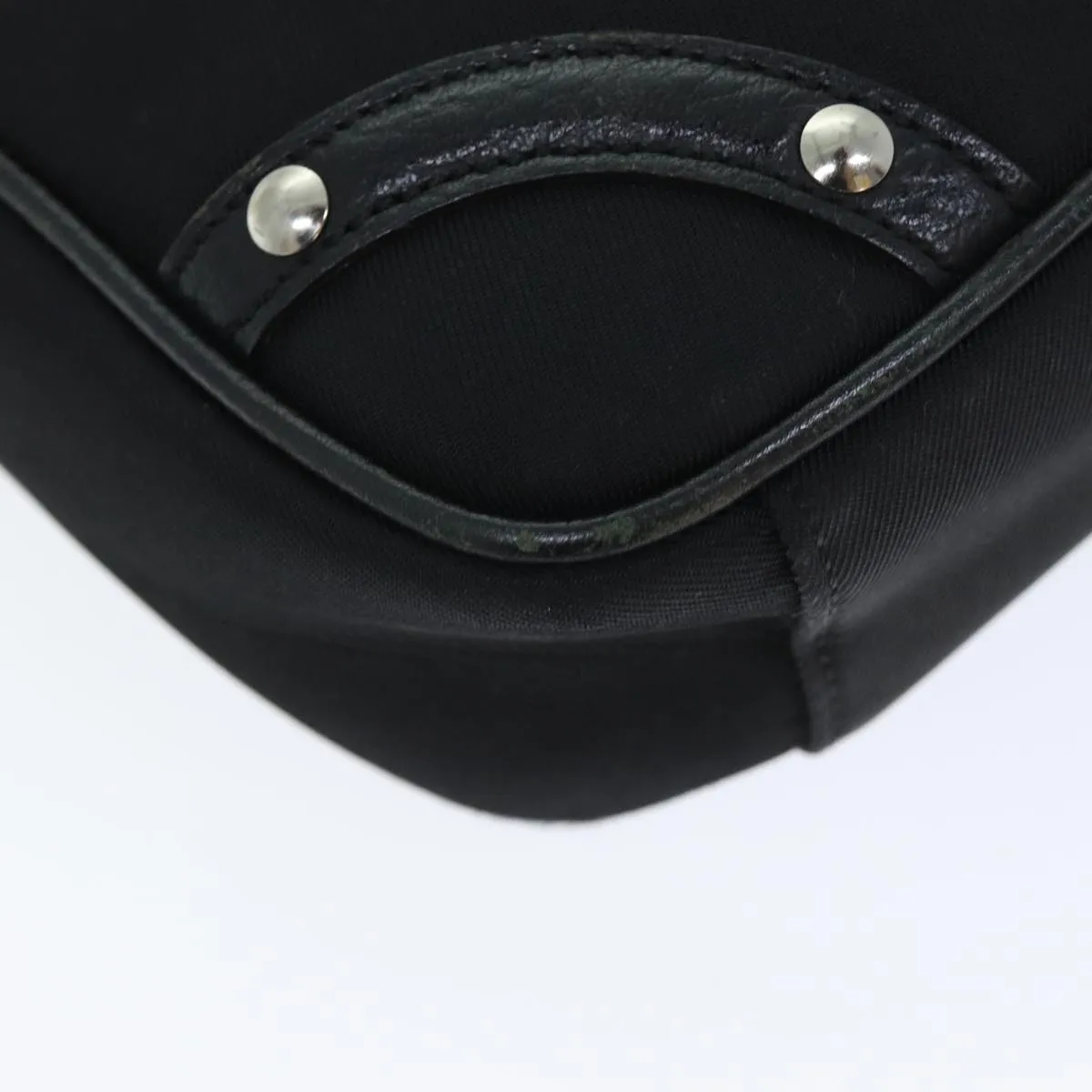 BURBERRY Nova Check Shoulder Bag Nylon Black Beige Auth 75144