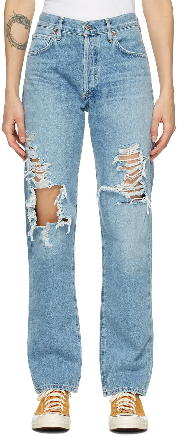 Citizens of Humanity Blue Emery Mid-Rise Relaxed Jeans
