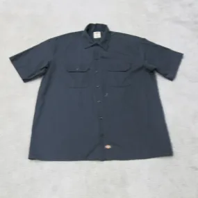 Dickies Shirts Men X Large Black Button Up Shirt Short Sleeve Lightweight Pocket