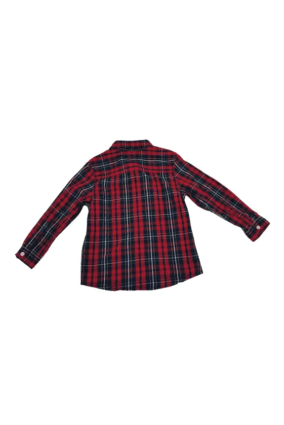 H&M boys, red checker shirt sz 3-4Y