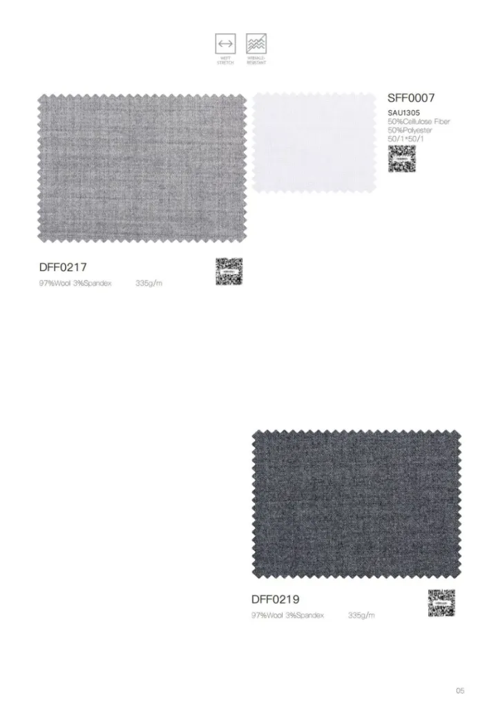 Italian Light Grey Wool Stretch/ Two Three Piece Suit/ Weft Stretch / Wrinkle Resistant