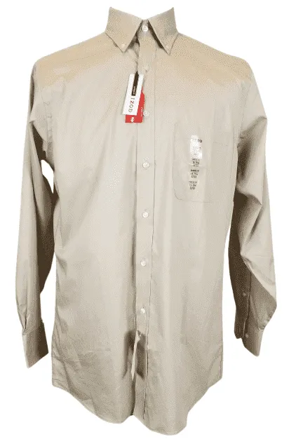 IZOD men's tan button down, long sleeve shirt size 15-15.5