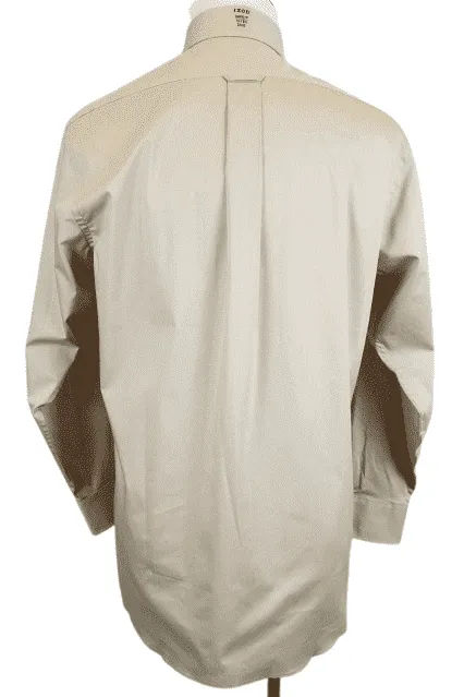 IZOD men's tan button down, long sleeve shirt size 15-15.5
