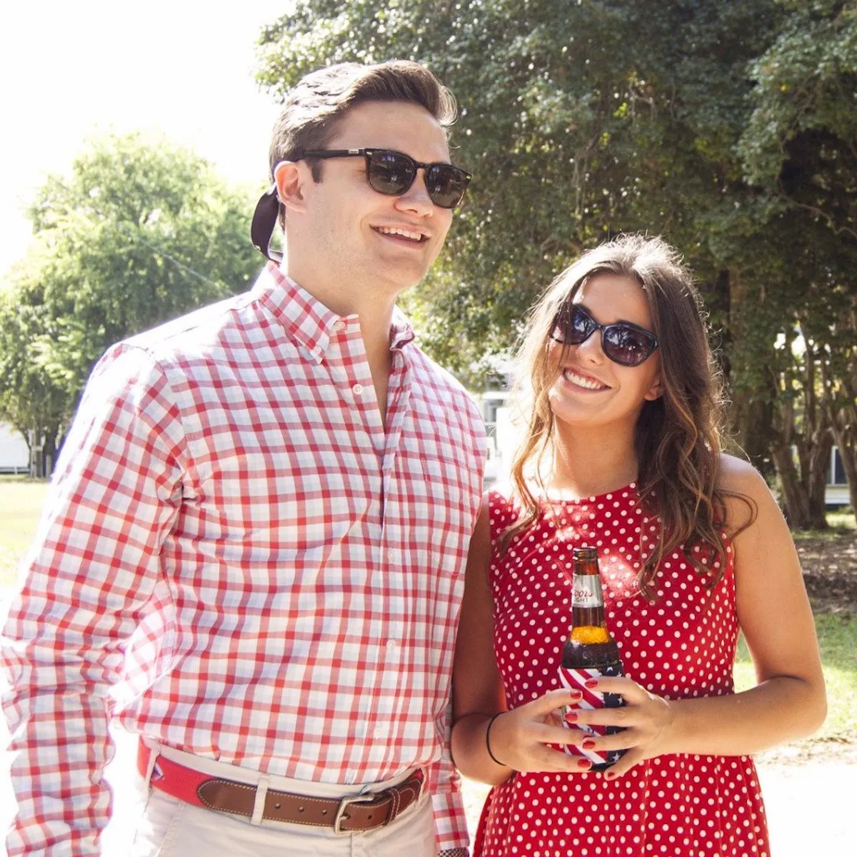 Leland: Brookline Button Down Shirt - Blue/Red