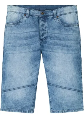 Long stretch jeans shorts, standard fit Rainbow, blue