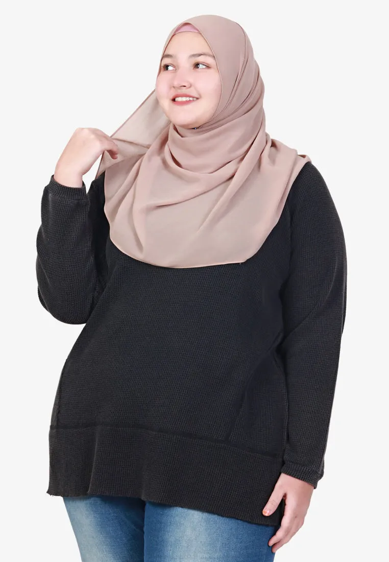 Rucia Scoop Neck Cosy Waffle Top - Sky Blue