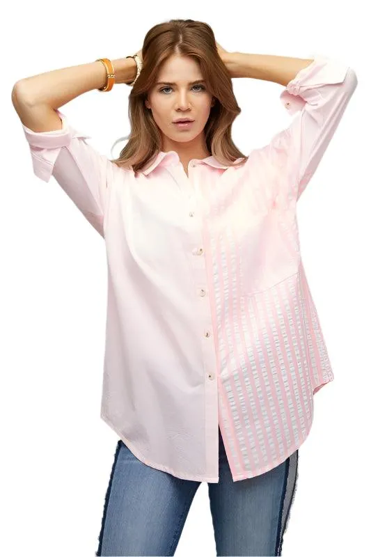 Stripe Button Down Long Sleeve Shirt