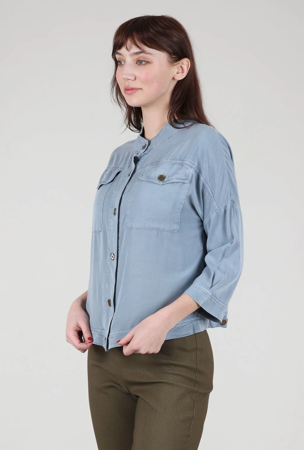 Twill Colbert Jacket, Orion Blue