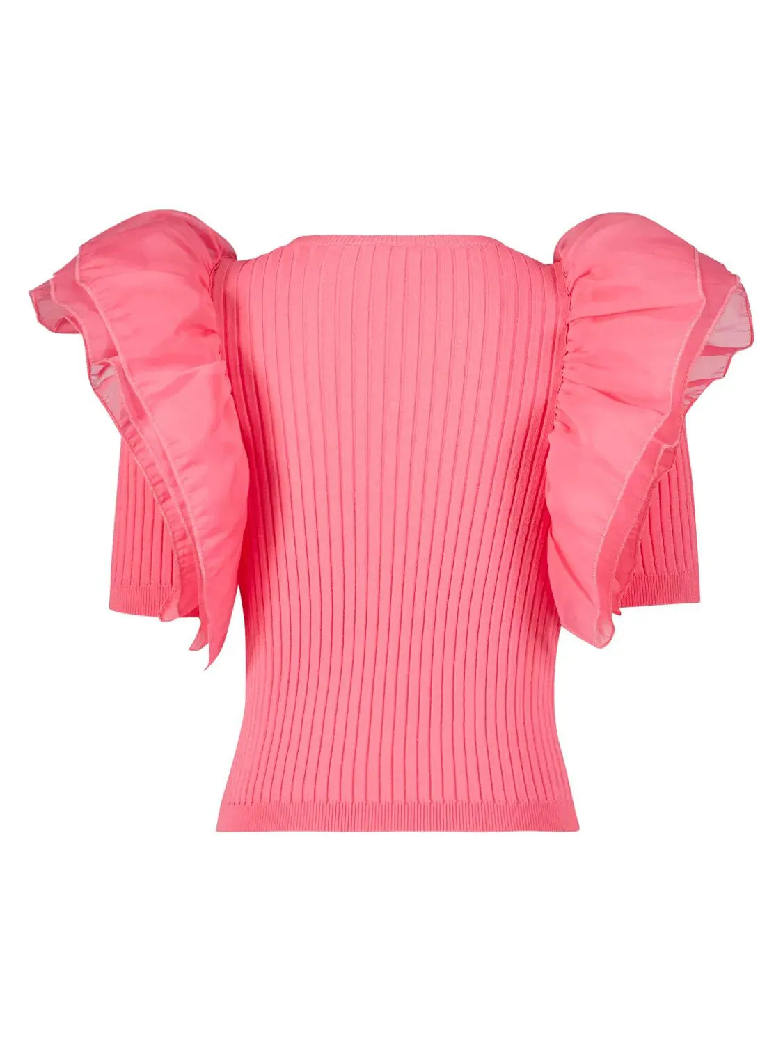 Twinset Girl's viscose top with organza sleeves