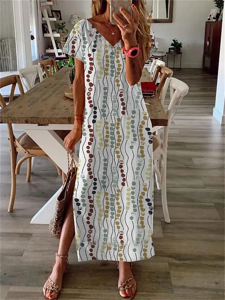 Vintage Printed Women's Dresses Summer