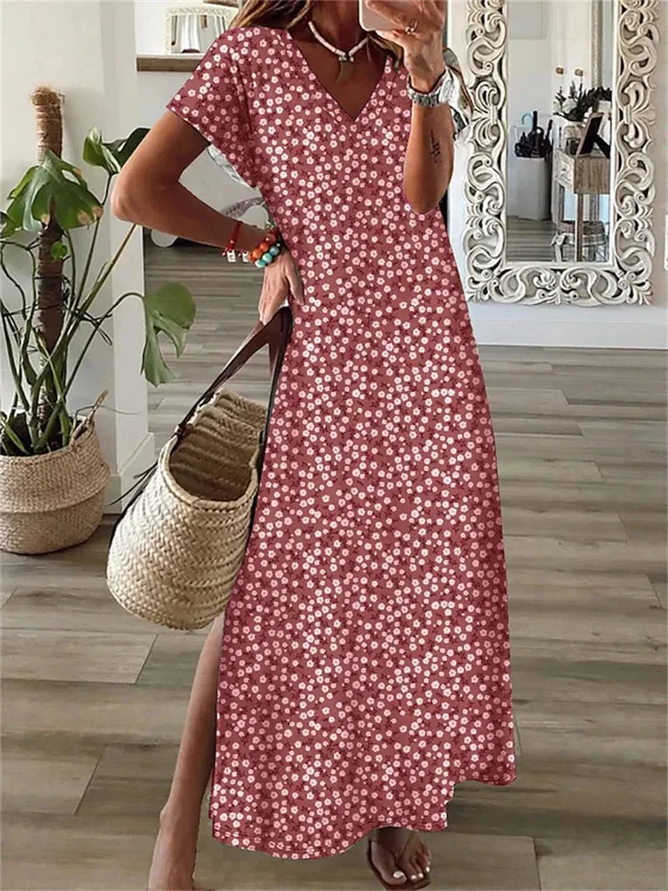 Vintage Printed Women's Dresses Summer