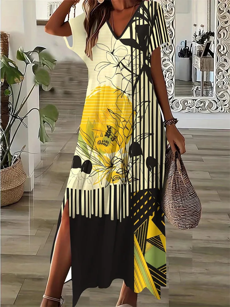 Vintage Printed Women's Dresses Summer