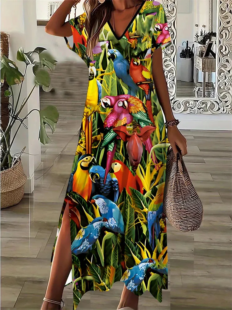 Vintage Printed Women's Dresses Summer