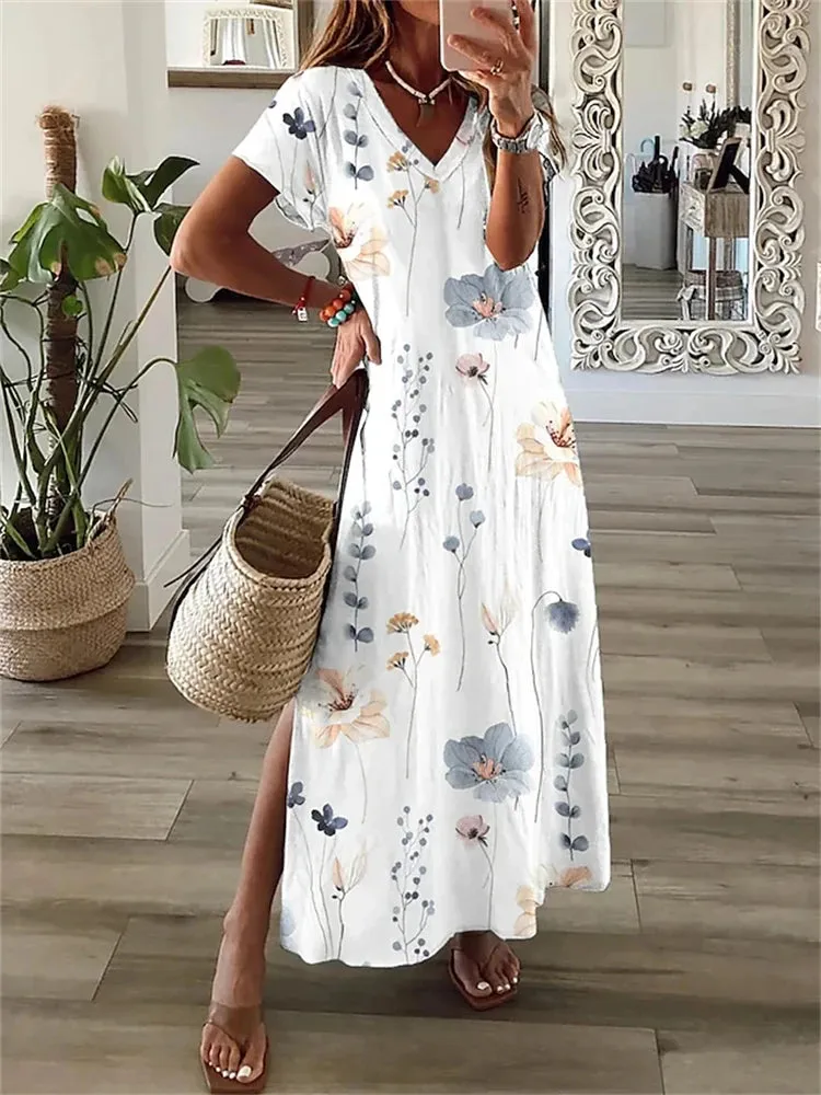Vintage Printed Women's Dresses Summer