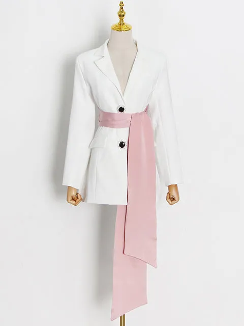 Wjczt Colorblock Casual Women&#39;s Autumn Coat Notched Long Sleeve Patchwork Diamond Slim Female Blazer Autumn Clothing