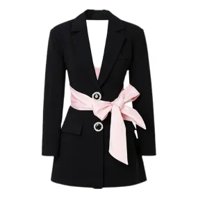 Wjczt Colorblock Casual Women&#39;s Autumn Coat Notched Long Sleeve Patchwork Diamond Slim Female Blazer Autumn Clothing